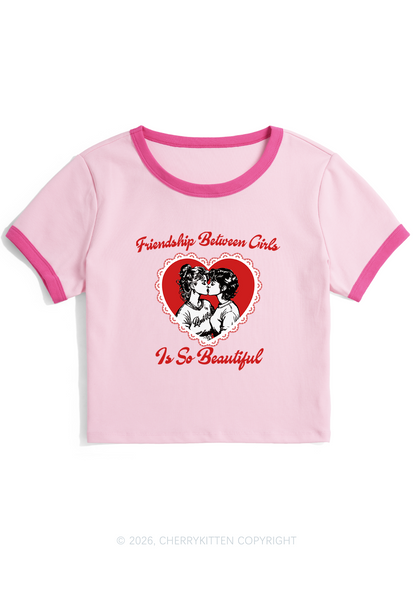 Friendship Between Girls Pride Y2K Ringer Tee Cherrykitten