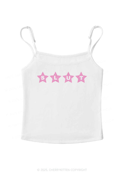 Glitter Slxt Y2K Spaghetti Strap Cami Cherrykitten