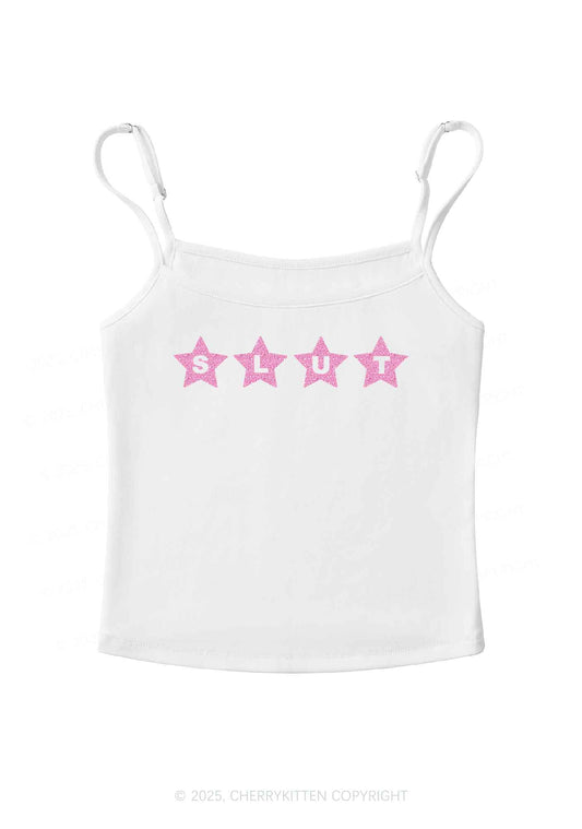 Glitter Slxt Y2K Spaghetti Strap Cami Cherrykitten