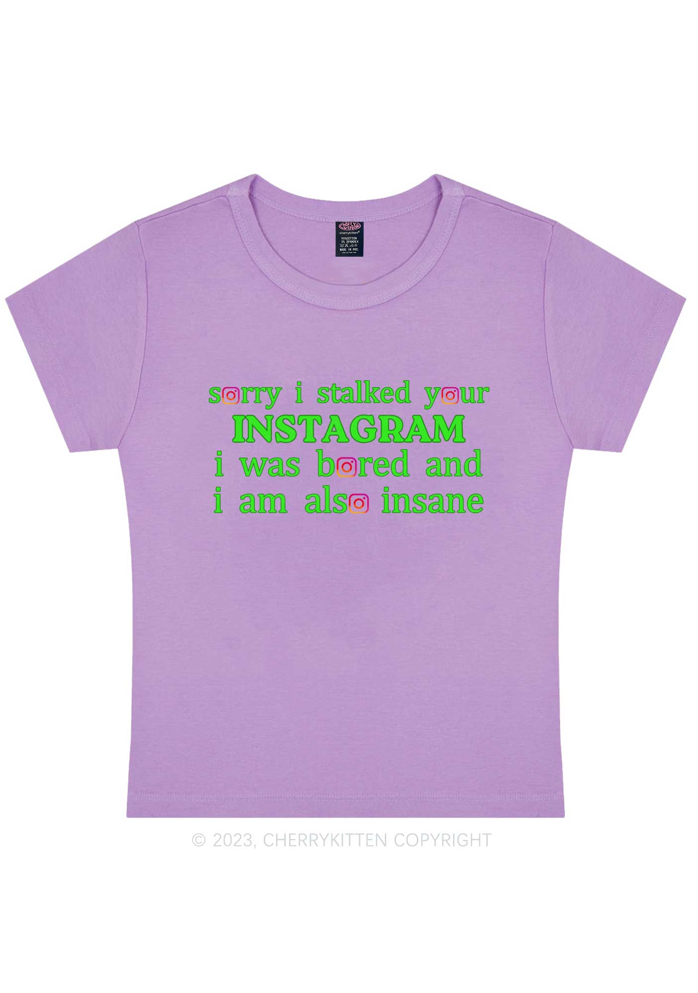 Curvy Bored And Insane Y2K Baby Tee Cherrykitten