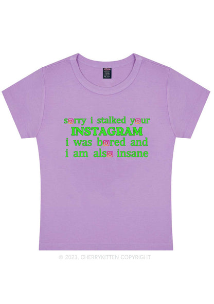 Curvy Bored And Insane Y2K Baby Tee Cherrykitten