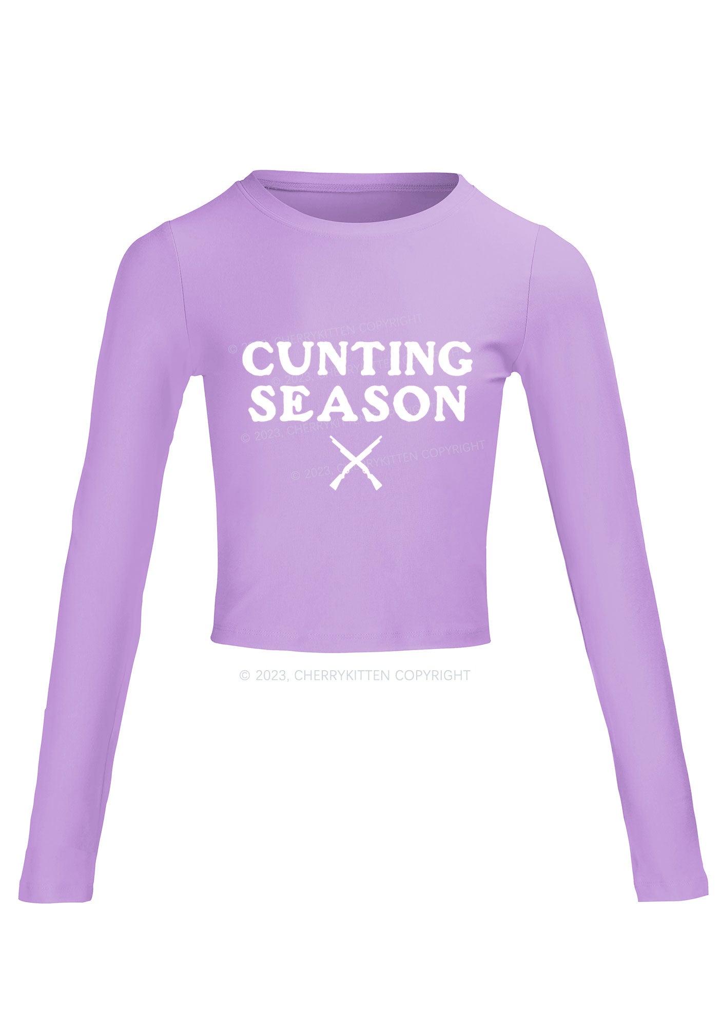 Cunting Season Long Sleeve Crop Top Cherrykitten