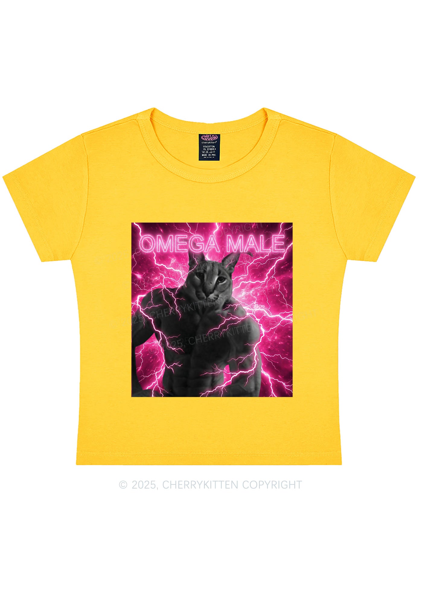 Omega Male Y2K Baby Tee Cherrykitten