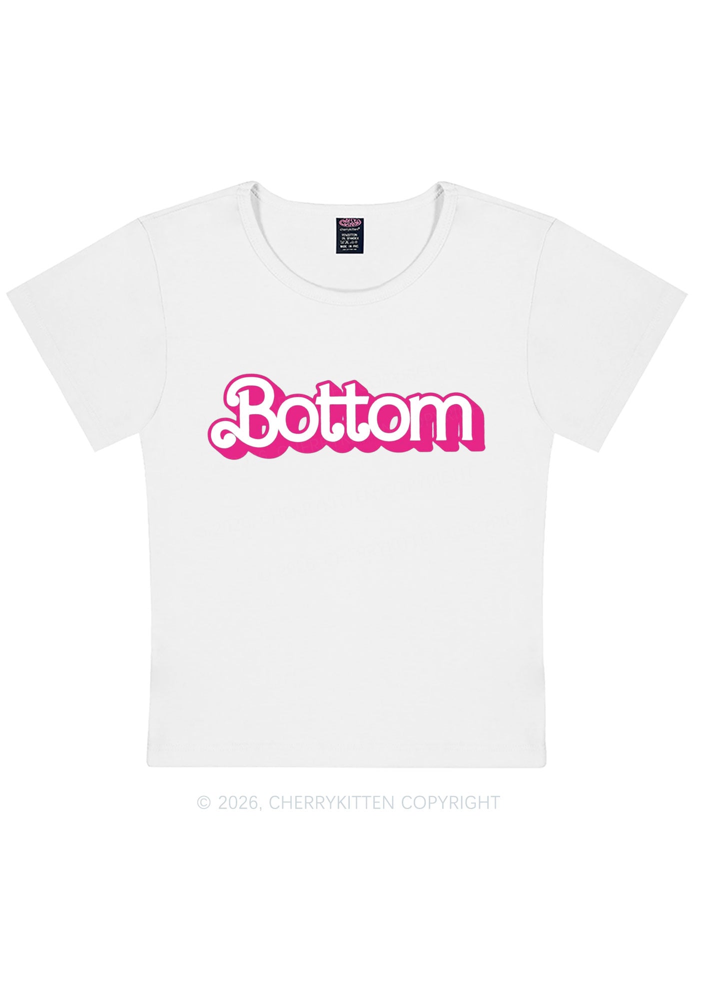Pink Bottom Pride Y2K Baby Tee Cherrykitten