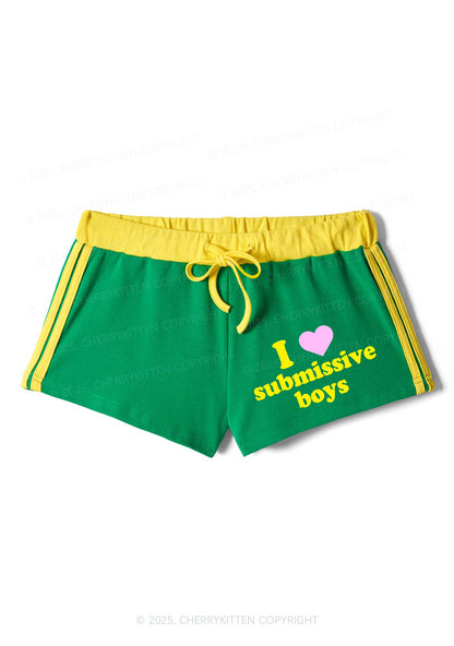 I Love S Boys Y2K Drawstring Mini Shorts Cherrykitten