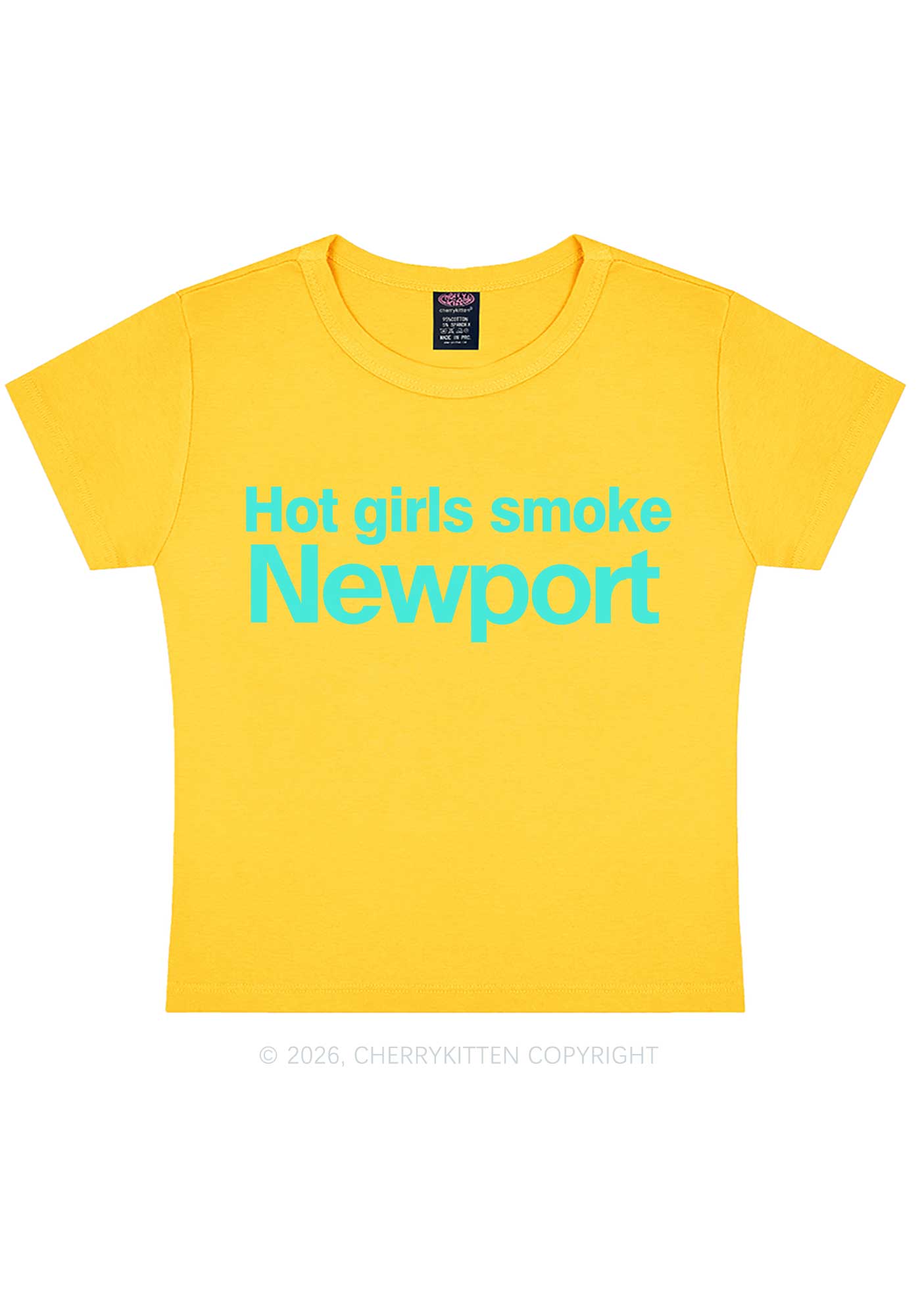 Hot Girls Smoke Y2K Baby Tee Cherrykitten