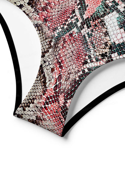 Snake Skin Pattern Y2K Print Bikini Set Cherrykitten