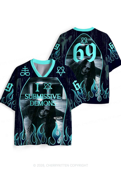 Halloween I Love S Demons Y2K Sport Jersey Shirts Cherrykitten