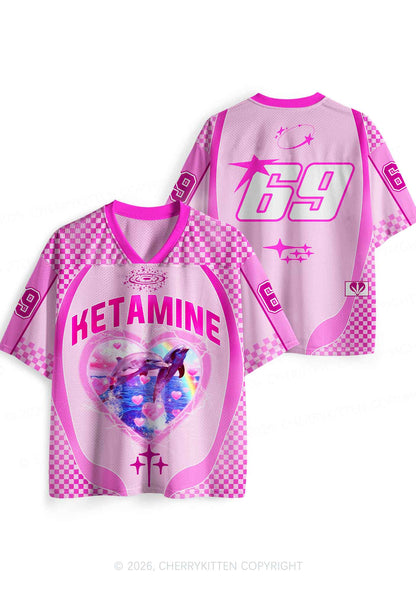 Pink Dolphin Heart Y2K Sport Jersey Shirts Cherrykitten
