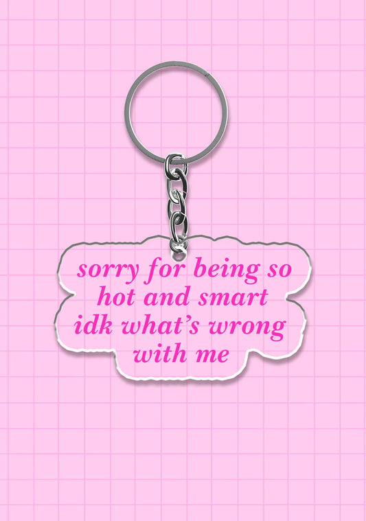 Sorry For Being So Smart 1Pc Y2K Keychain Cherrykitten