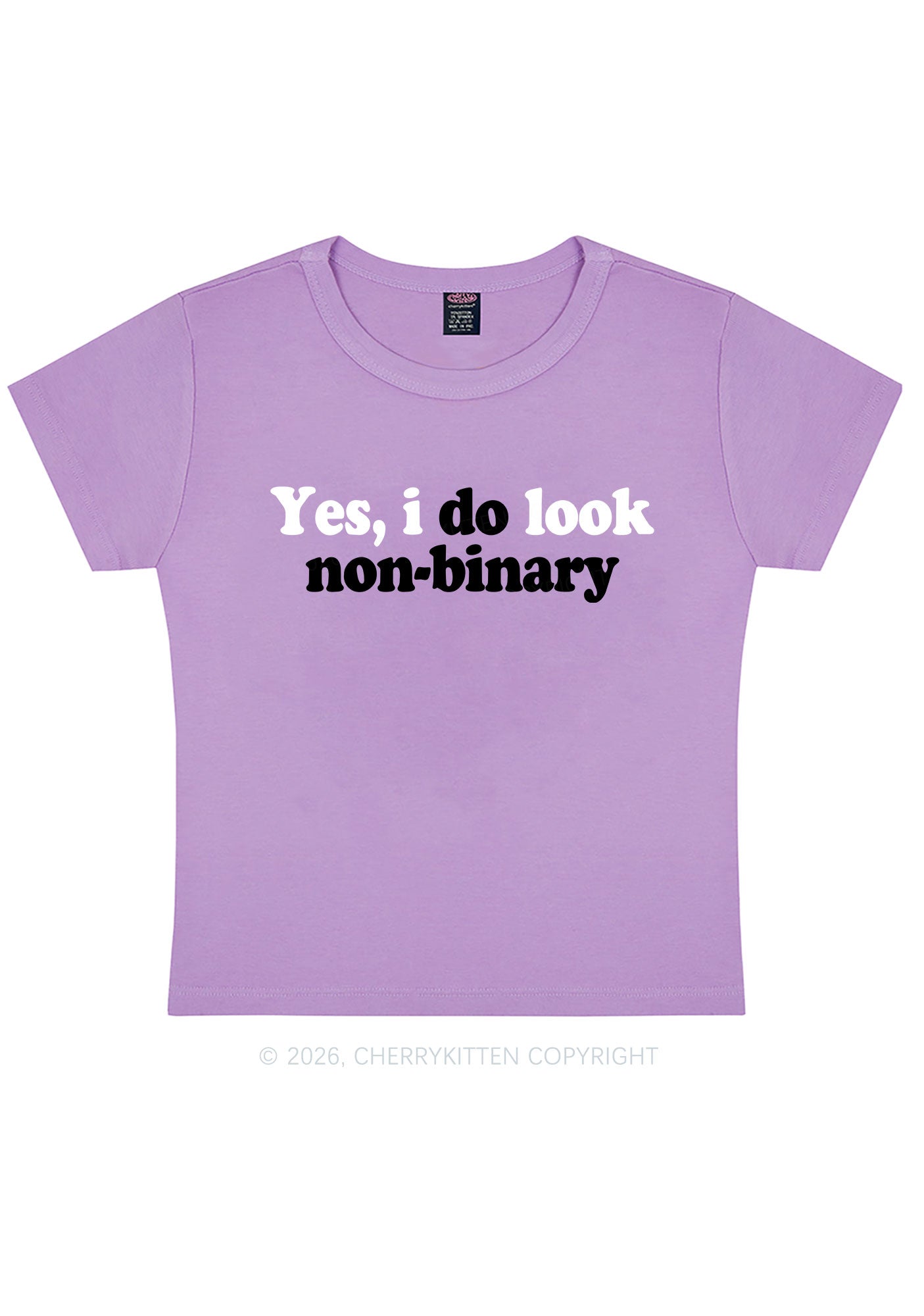 I Do Look Nonbinary Pride Y2K Baby Tee Cherrykitten