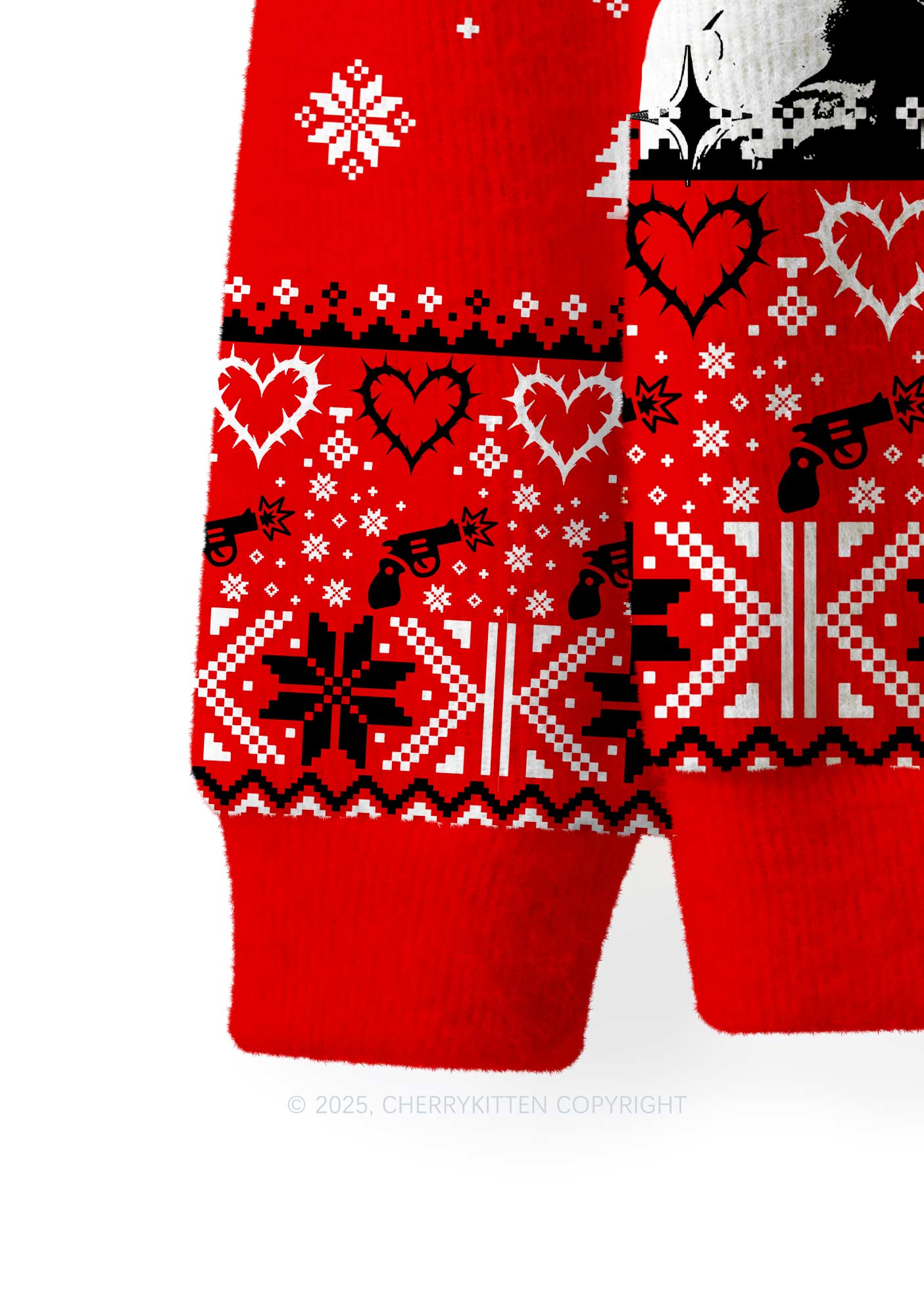 Daddy I Love Luigi Y2K Christmas Knit Sweatshirt Cherrykitten