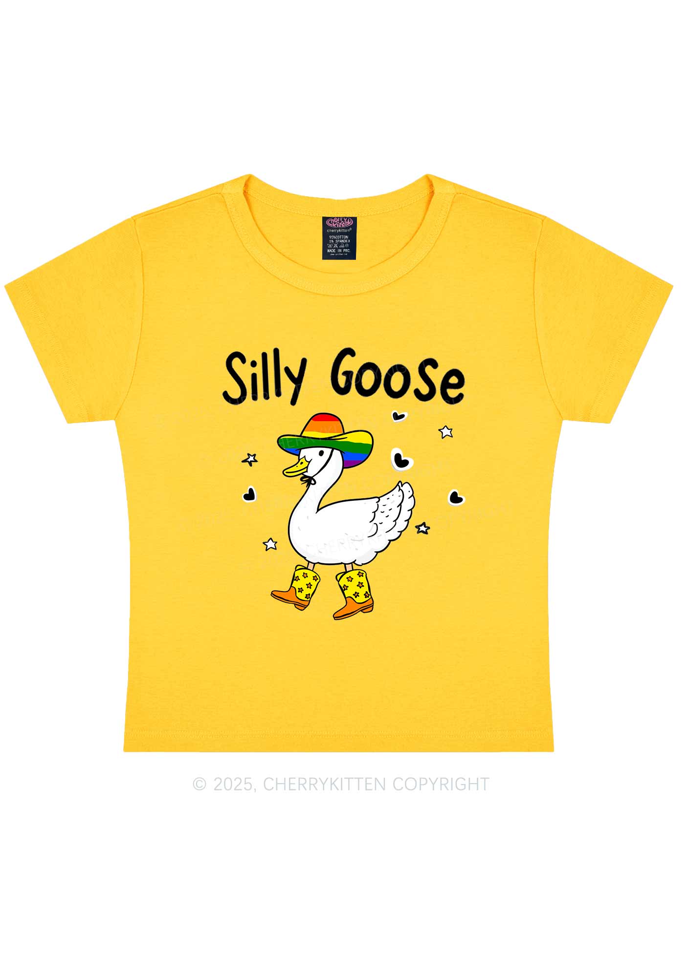 Silly Goose Pride Y2K Baby Tee Cherrykitten