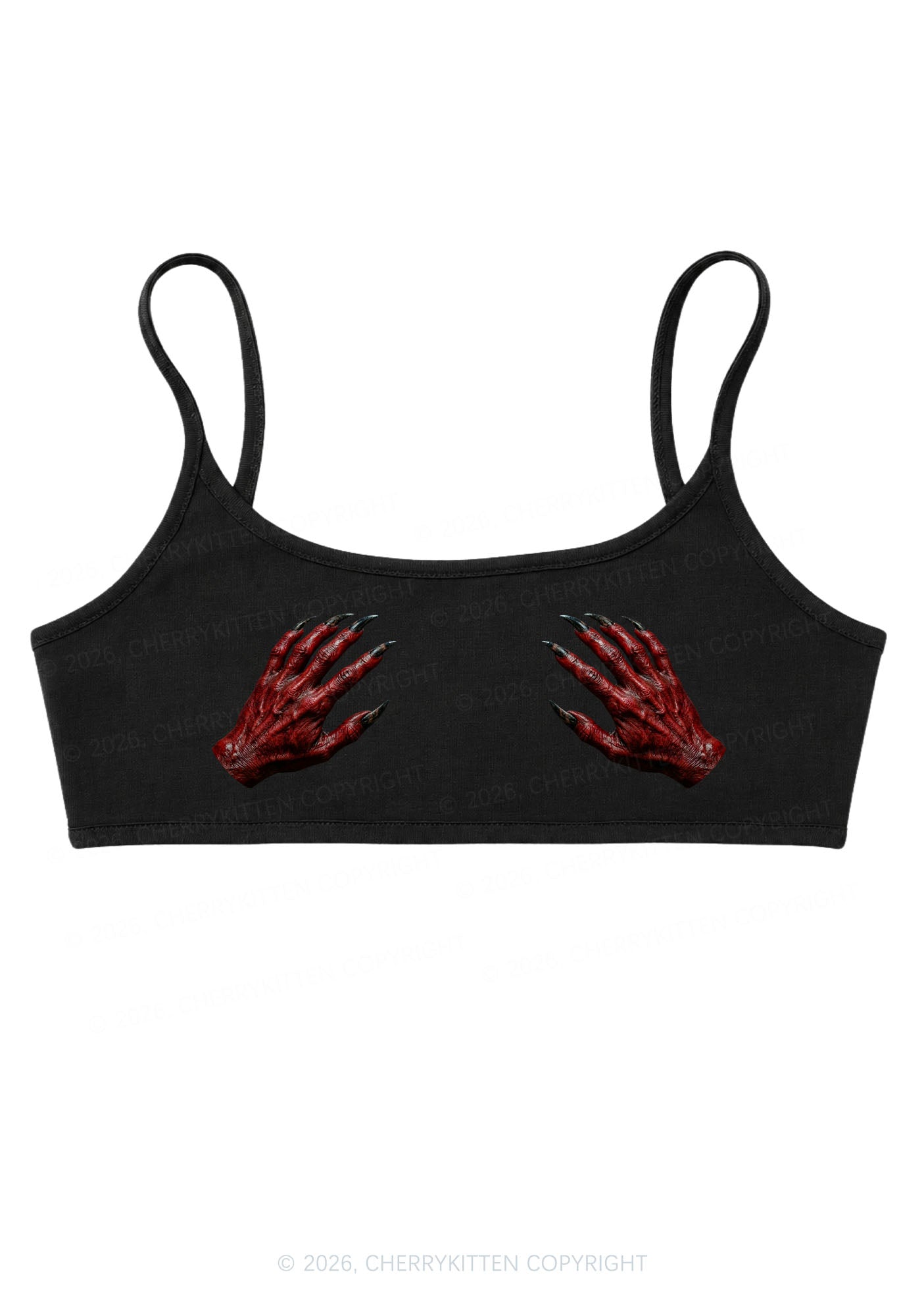 Satan Hands Y2K Super Crop Cami Cherrykitten