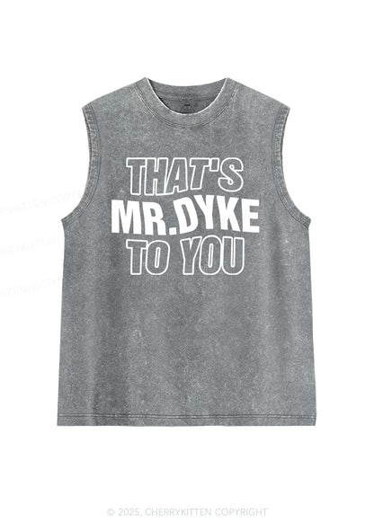 Thats Mr Dyke Pride Y2K Washed Muscle Tank Cherrykitten