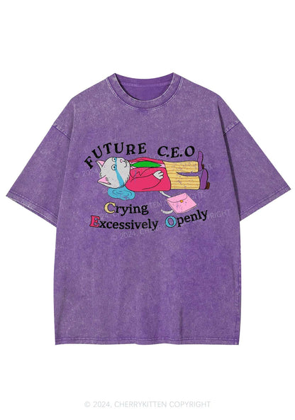 Future CEO Y2K Washed Tee Cherrykitten