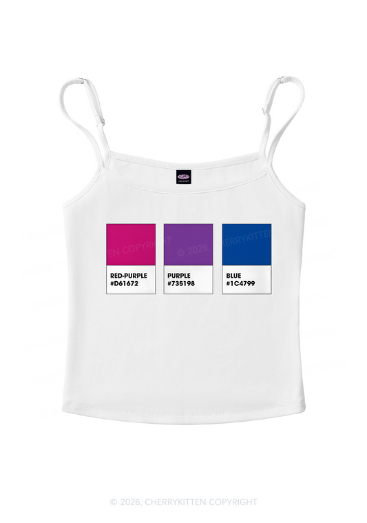Bisexual Flag Colors Pride Y2K Spaghetti Strap Cami Cherrykitten