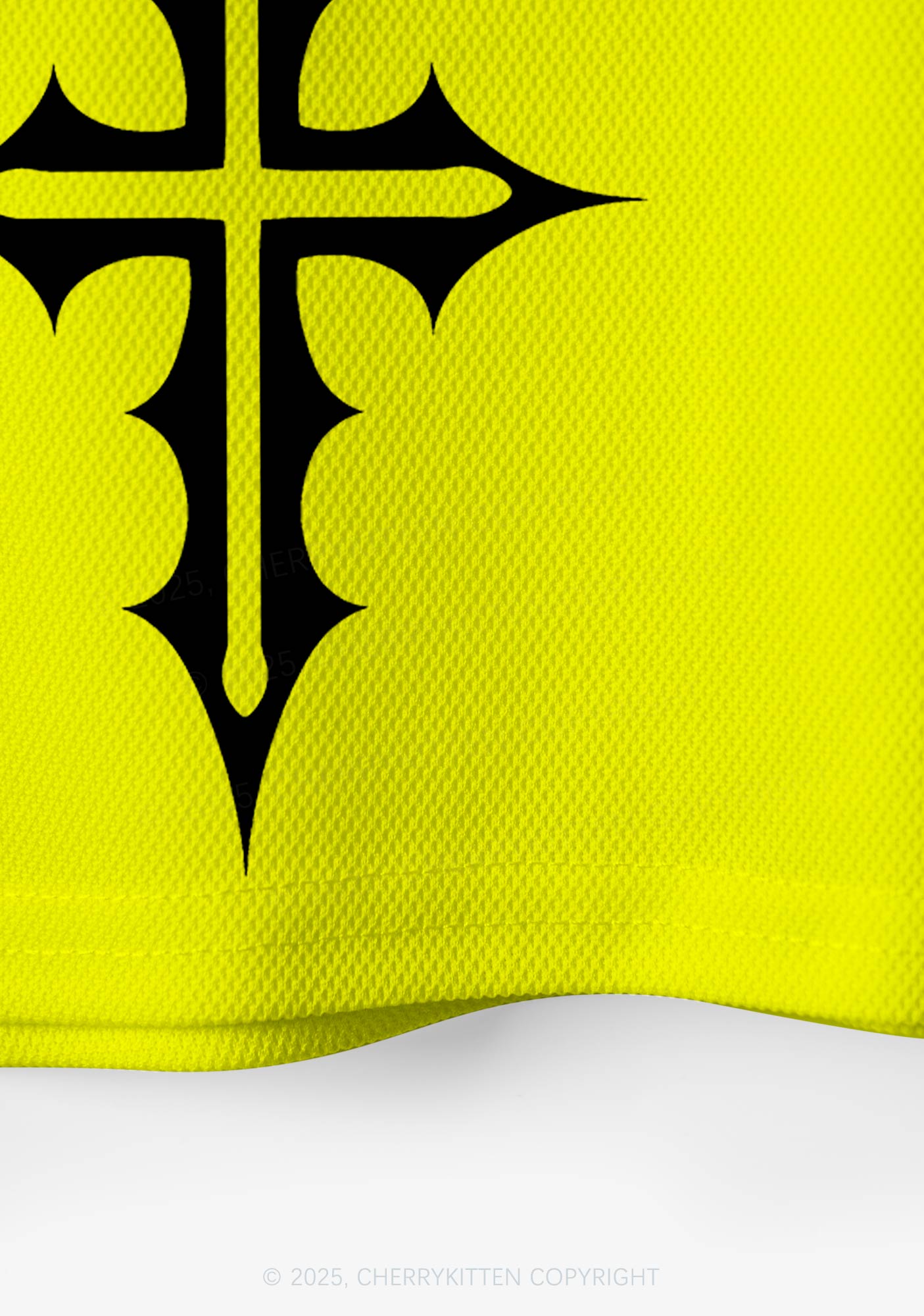 Custom Neon Yellow Ketamxxe Cross Y2K Crop Sport Jersey Shirts Cherrykitten