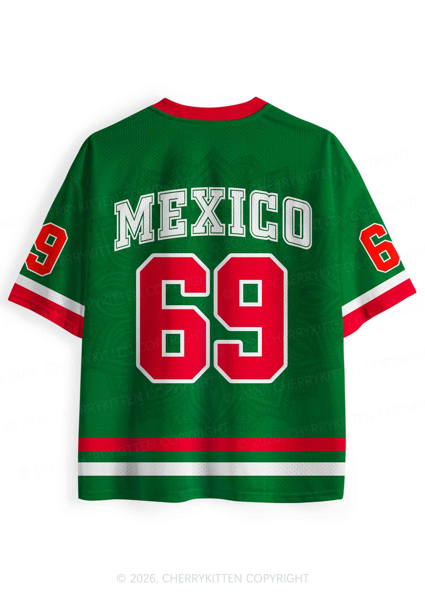 Custom Green Mexico Sombrero Y2K Sport Jersey Shirts Cherrykitten