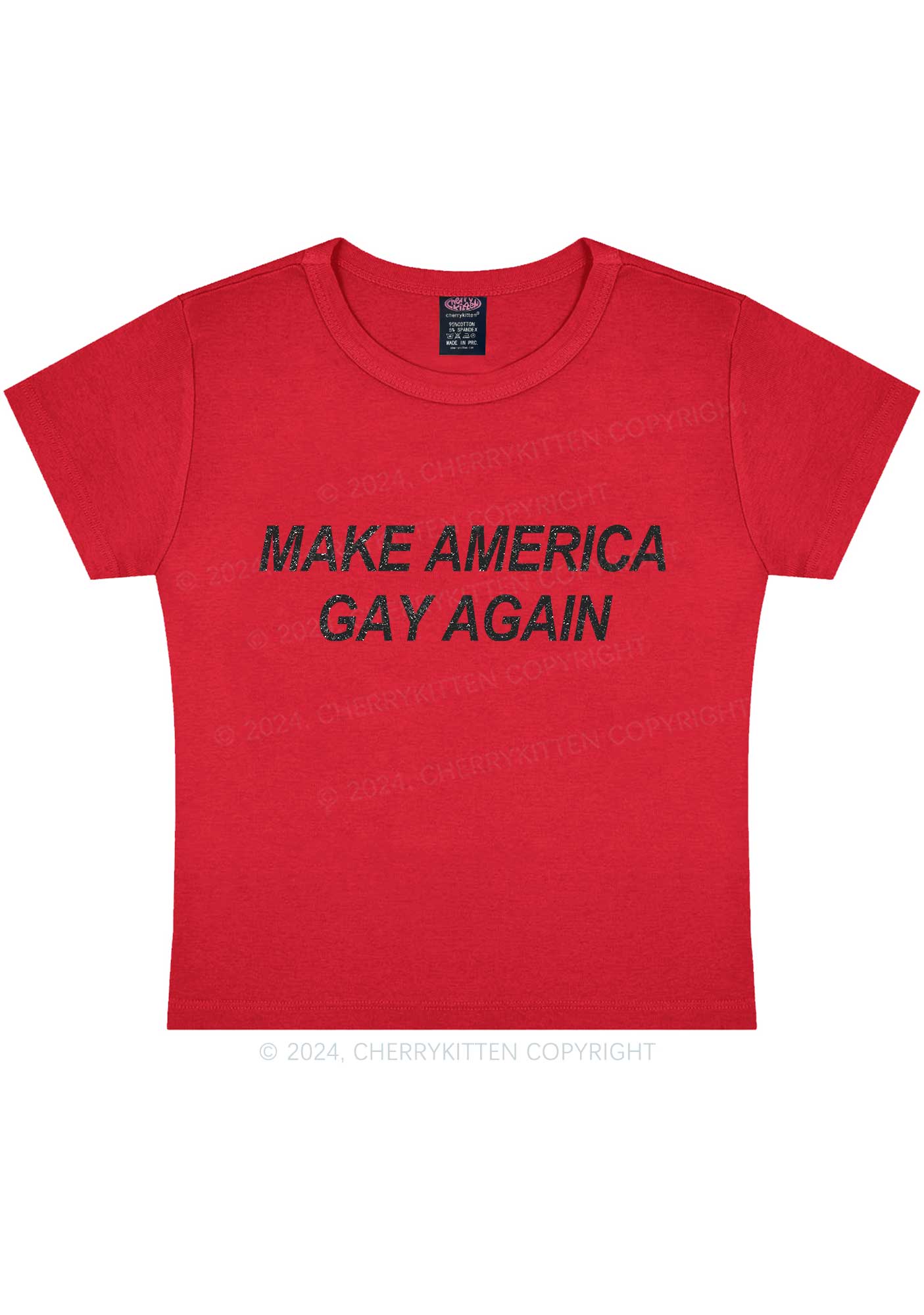 Make America Gay Again Y2K Baby Tee Cherrykitten