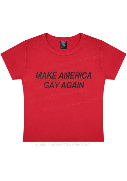 Make America Gay Again Y2K Baby Tee Cherrykitten