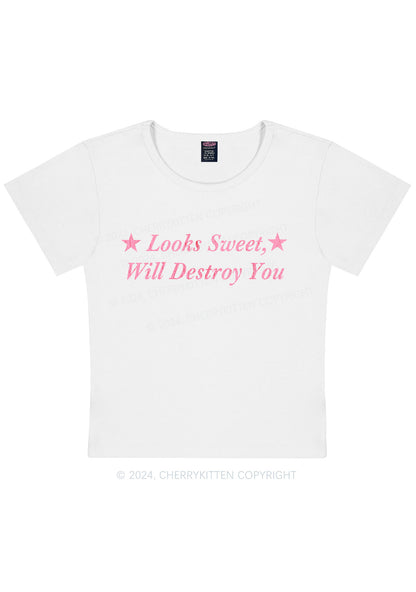 Sweet Destroy You Y2K Baby Tee Cherrykitten