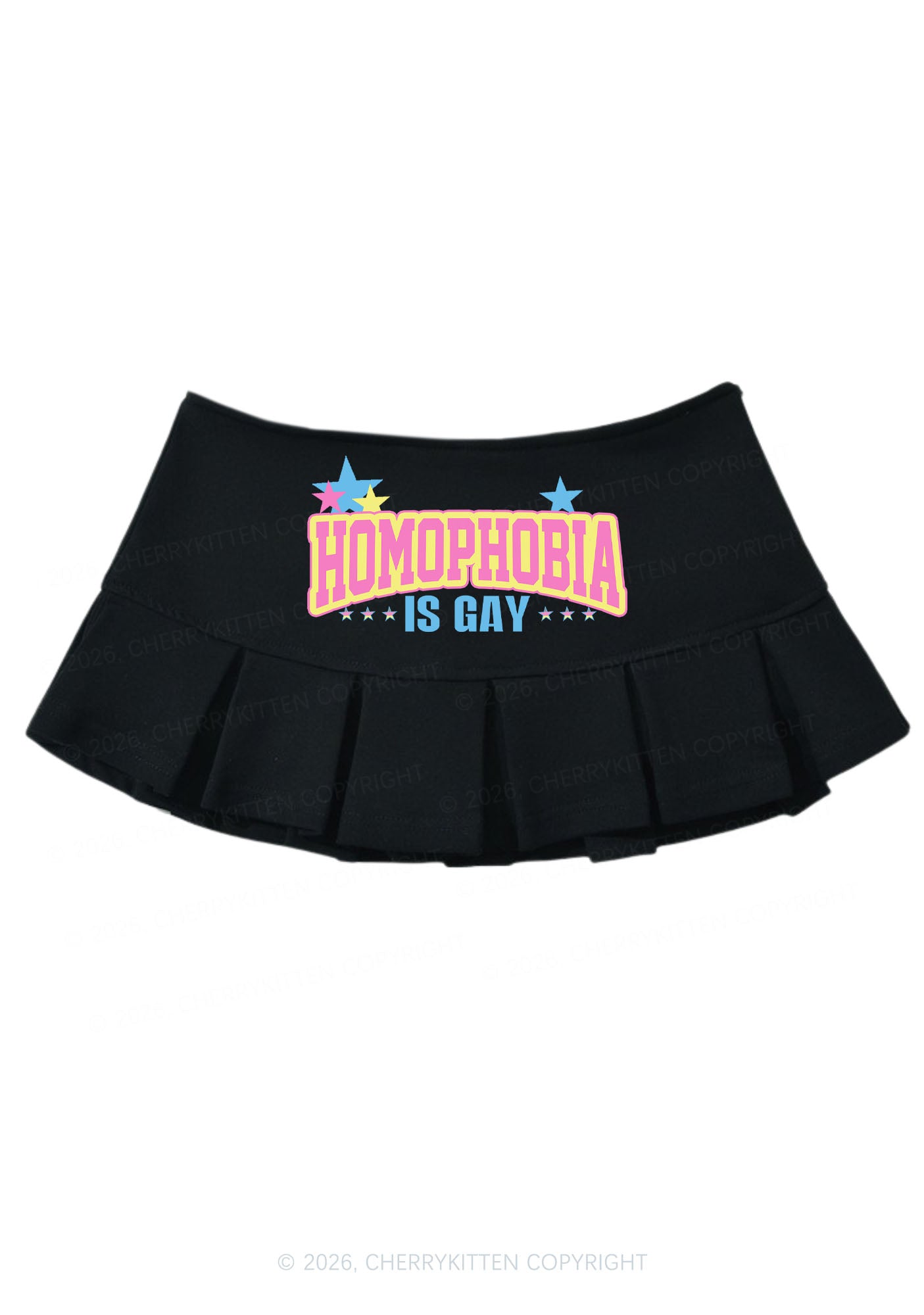 Homophobia Is Gay Pride Y2K Mini Pleated Skirts Cherrykitten