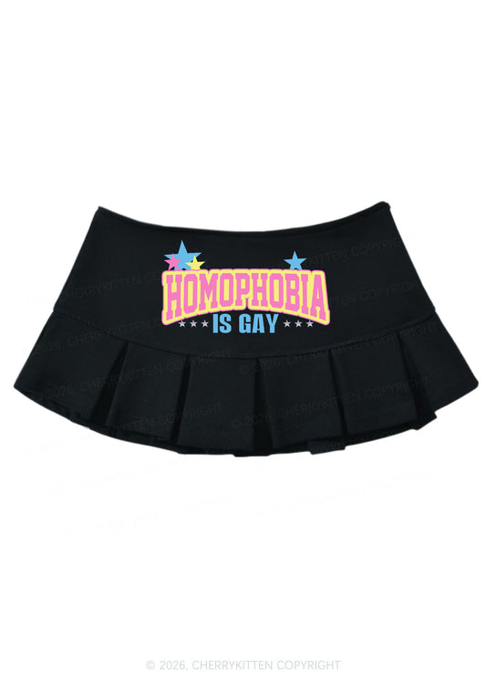 Homophobia Is Gay Pride Y2K Mini Pleated Skirts Cherrykitten