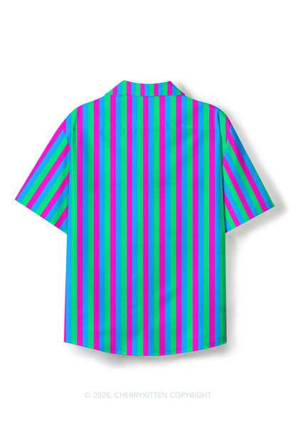 Polysexuality Flag Pride Y2K Print Hawaiian Shirt Cherrykitten