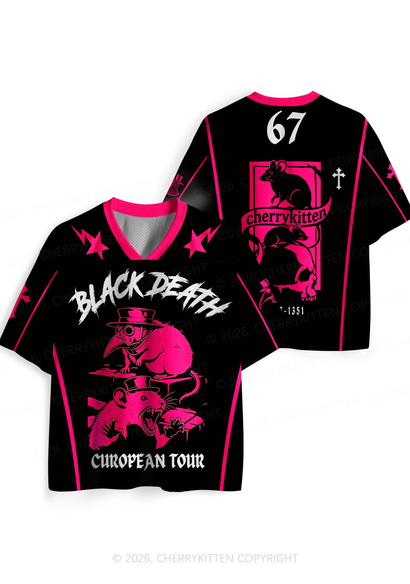 Halloween Plague Doctor Rat Y2K Sport Jersey Shirts Cherrykitten