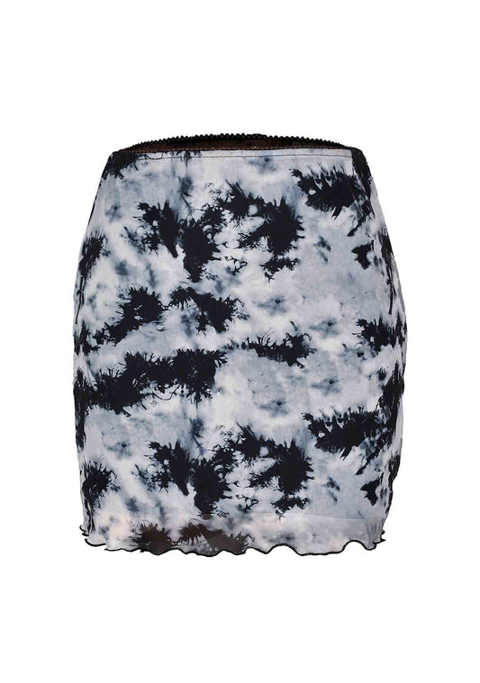 Black Tie Dye High Waist Skirt