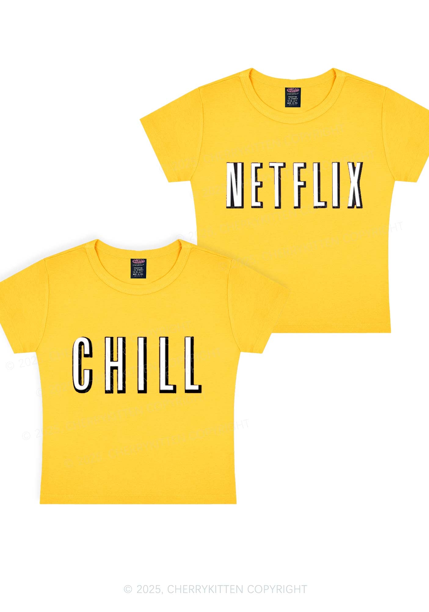 Netflix Chill Y2K Valentine's Day Baby Tee Cherrykitten