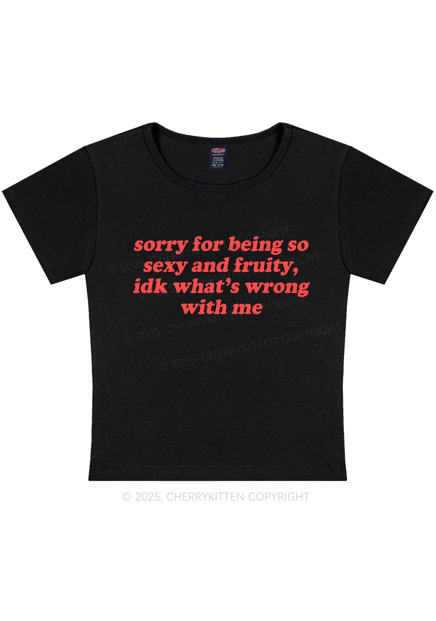 Sorry For Being So Fruity Y2K Baby Tee Cherrykitten