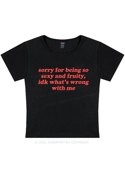 Sorry For Being So Fruity Y2K Baby Tee Cherrykitten