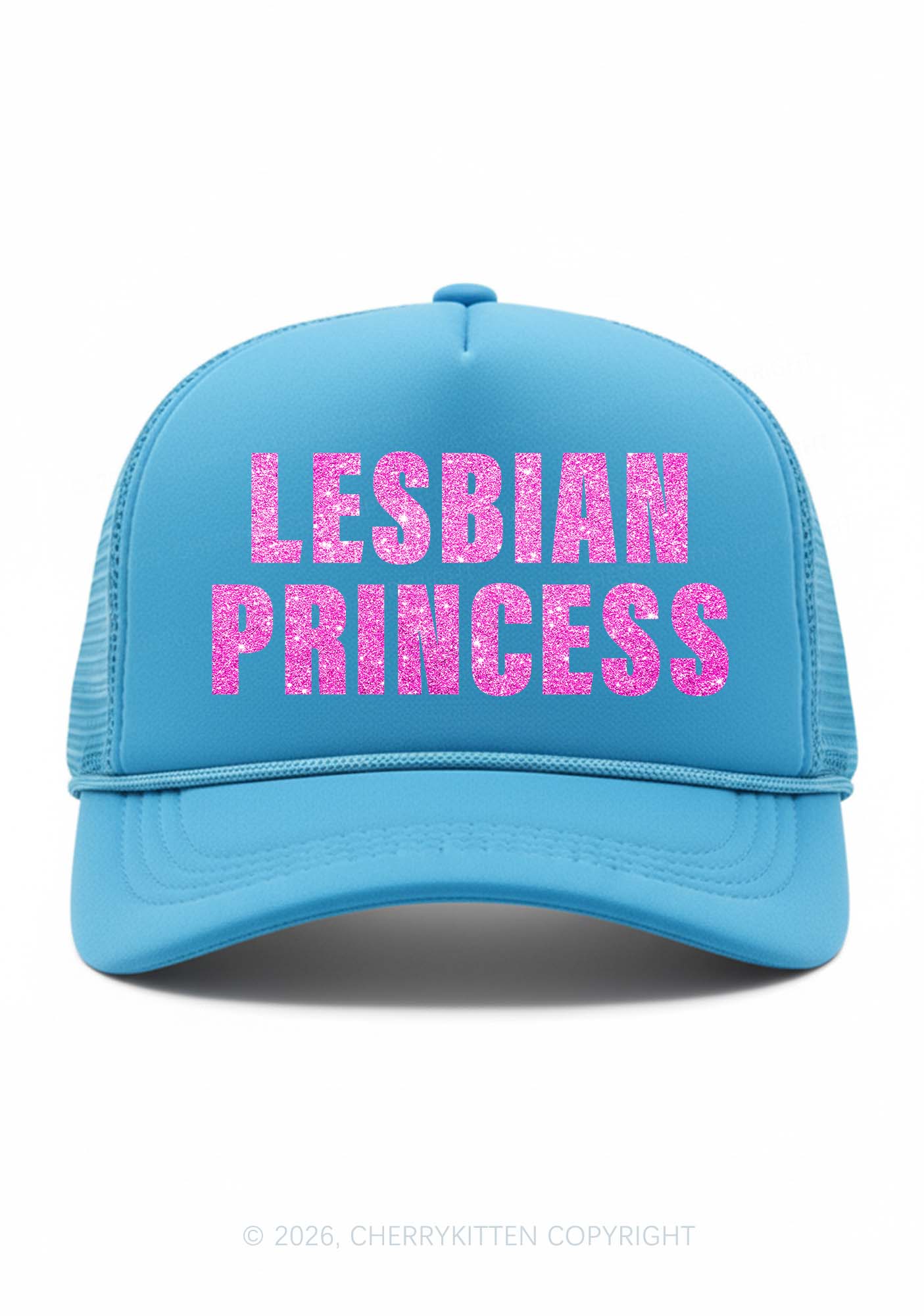 Glitter Lesbian Princess Pride Y2K Trucker Hat Cherrykitten