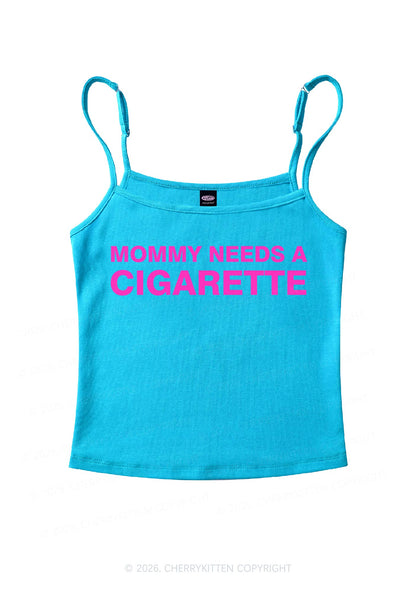 Mommy Needs A Cigarette Y2K Spaghetti Strap Cami Cherrykitten