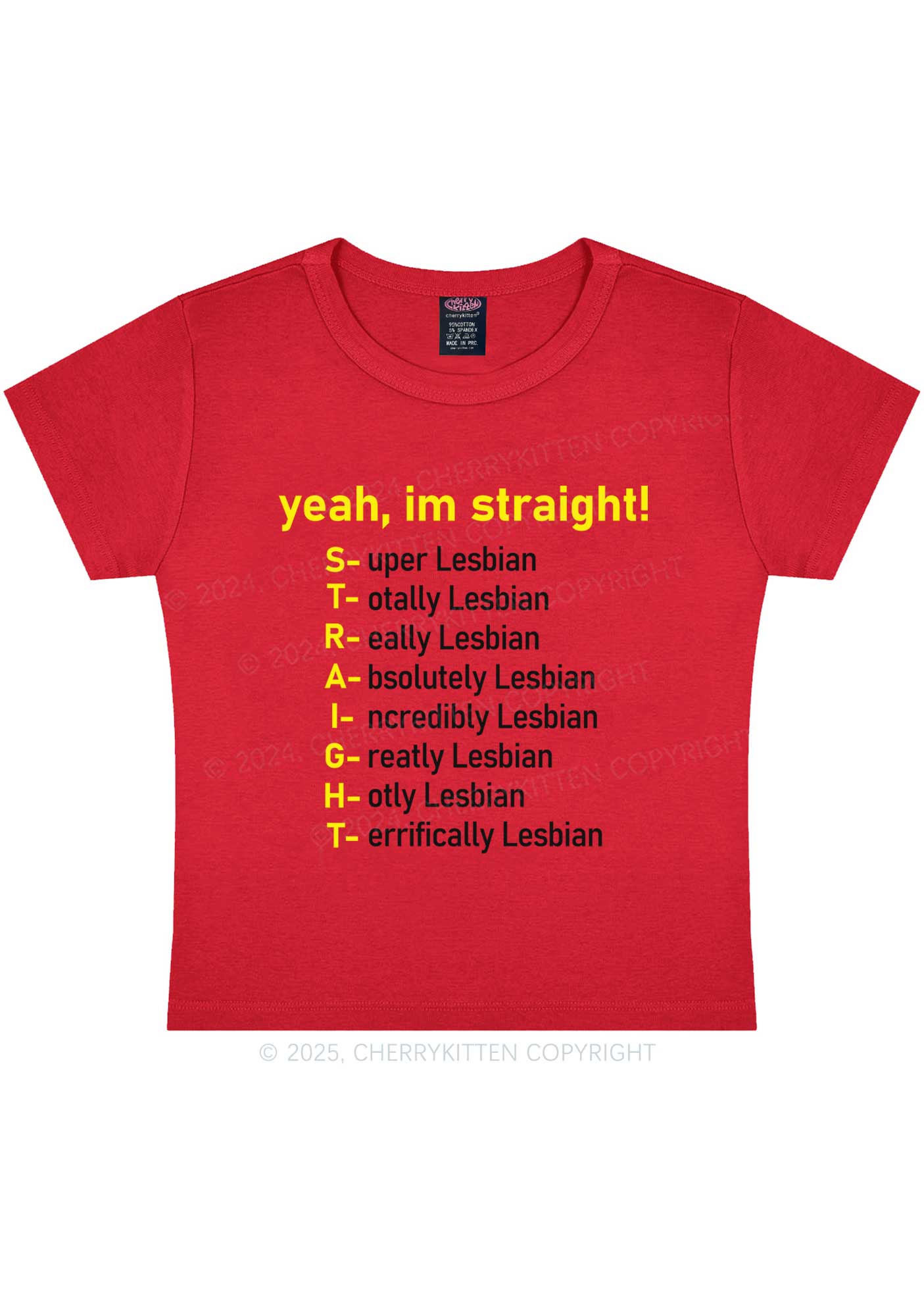 Straight Lesbian Y2K Baby Tee Cherrykitten
