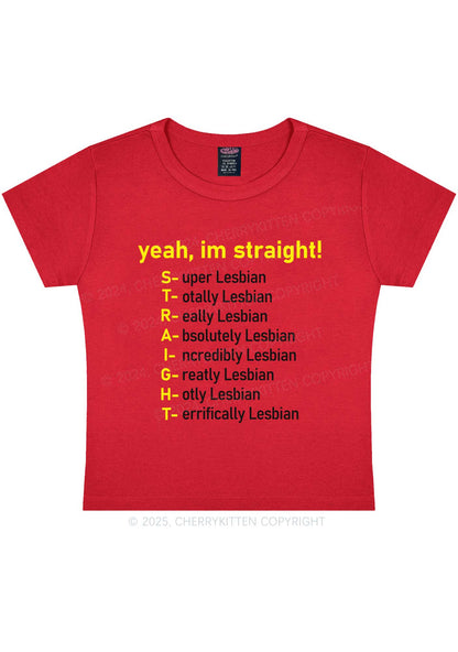 Straight Lesbian Y2K Baby Tee Cherrykitten