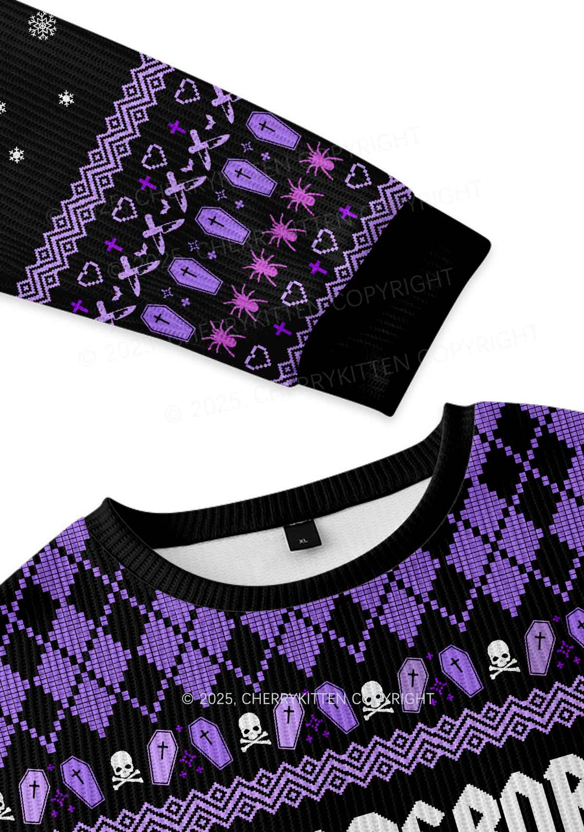 Halloween Horror Film Club Y2K Christmas Knit Sweatshirt Cherrykitten