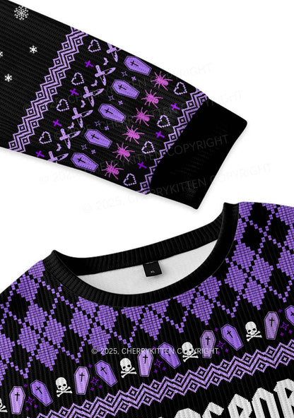 Halloween Horror Film Club Y2K Christmas Knit Sweatshirt Cherrykitten