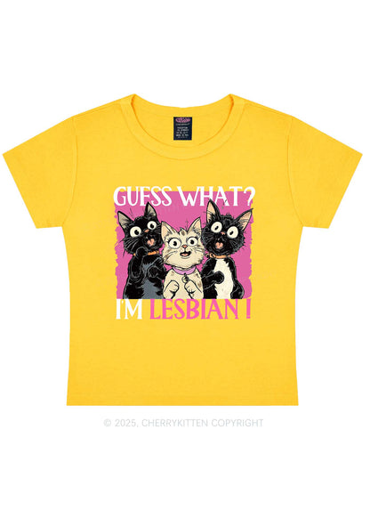 Im Lesbian Cat Pride Y2K Baby Tee Cherrykitten
