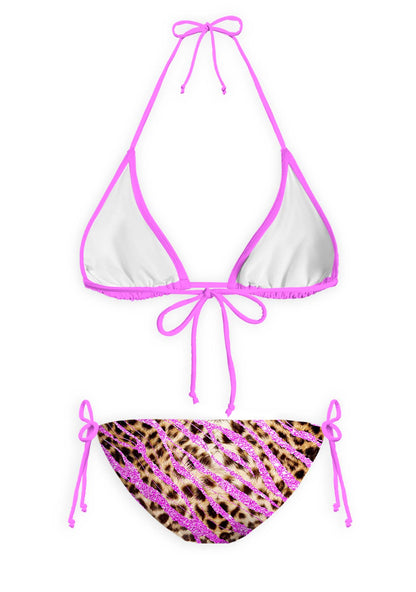 Sparkle Pink Leopard Y2K Print Bikini Set Cherrykitten