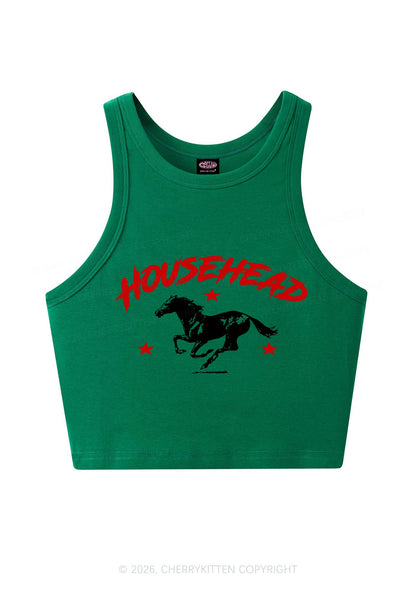 Retro Star Househead Horse Y2K Crop Tank Top Cherrykitten