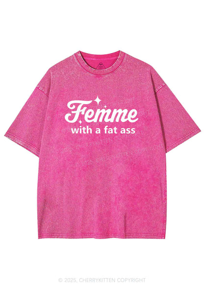 Femme With Fat Axx Pride Y2K Shirts Washed Tee Cherrykitten