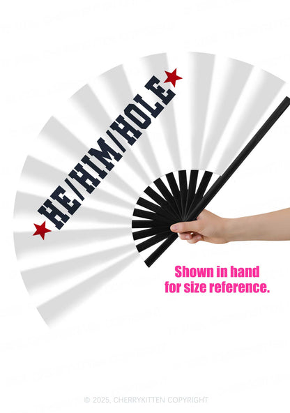 He Him Hole Pride Y2K Rave Hand Fan Cherrykitten