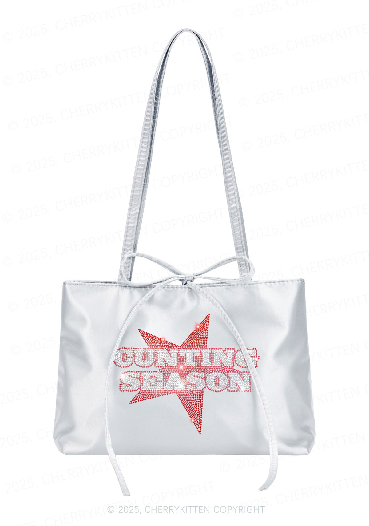 Rhinestone Cunting Season Y2K Satin Bags Cherrykitten