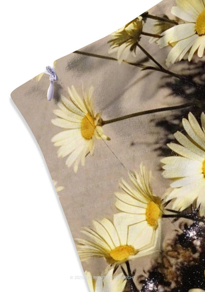 Yellow Daisy Y2K Print Mini Skirt Cherrykitten