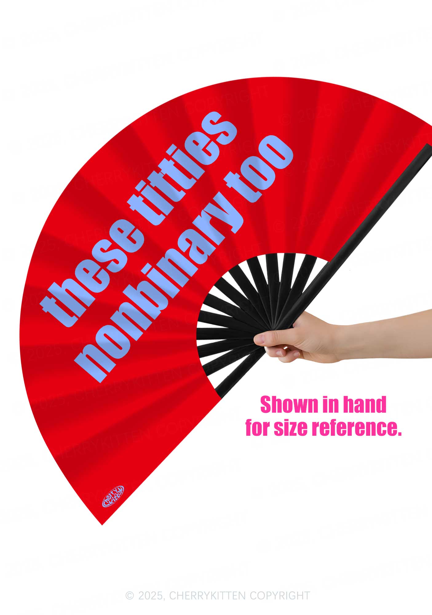 These Txtties Nonbinary Too Pride Y2K Rave Hand Fan Cherrykitten