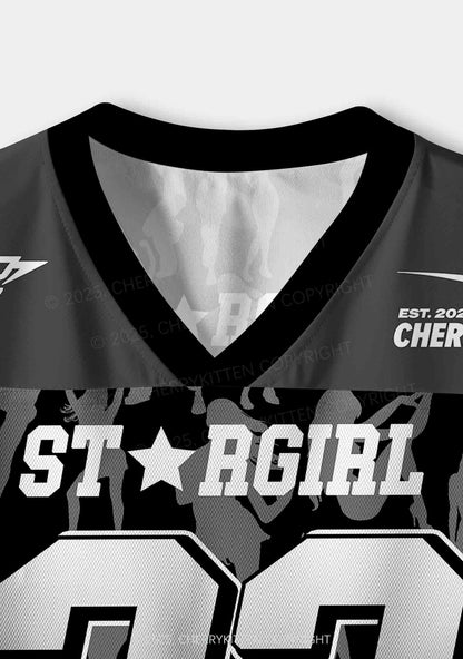 Custom Black Star Girl Y2K Crop Sport Jersey Shirts Cherrykitten