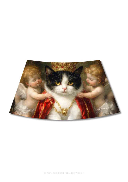 The Cat King And Angels Y2K Print Mini Skirt Cherrykitten